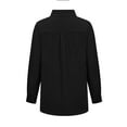 thumbnail image 4 of ATOYSOY Women's Solid Color Cardigans Long Sleeve Pullovers Plus Size Classic Tops Workout Casual Button Down Relaxed Trendy Turn Down Collar Shirts Fall Black XXXL, 4 of 5