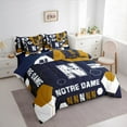 thumbnail image 4 of Manfei Notre Dame 7 Pieces Bedding Comforter Set,Geometric Hockeycomb Hexagon Full Bedding Set,First Letter N Fitted Sheet Flat Sheet For Boys,Super Cozy Room Decor Reversible, 4 of 9