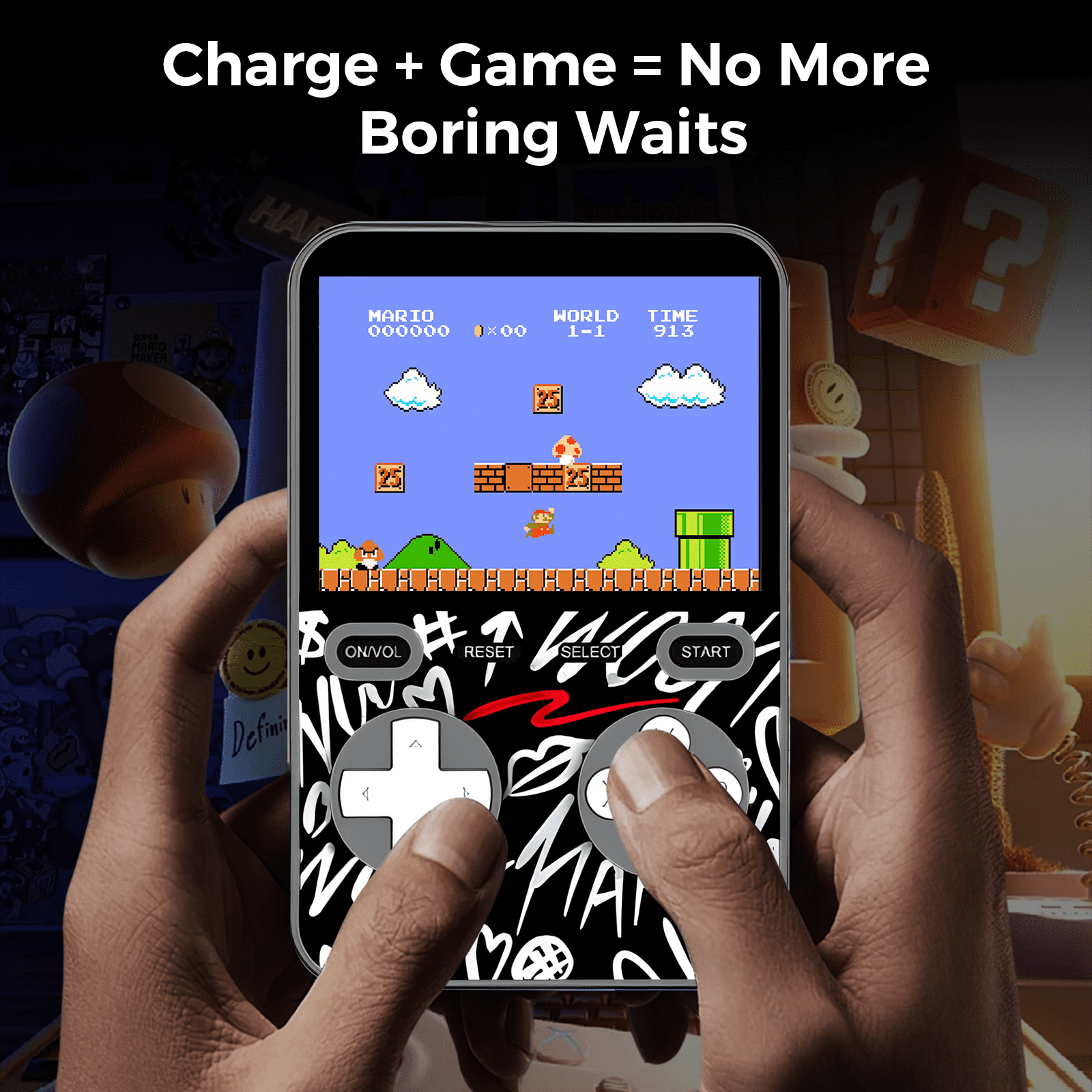 MIRO V99 3-in-1 Magnetic Wireless Charger 5000mAh Multifunctional Power Bank Gaming Console 15W MegSafe 20W PD Fast Charge