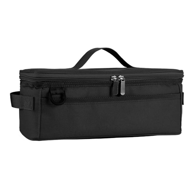 Camping Cookware Tableware Storage Bag Organizer Multi Storage Cooking Pot Pan Carrier Lightweight Portable Handbag Storage Case for Picnics Black