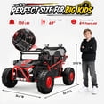 thumbnail image 4 of Conchico 36V Powered Ride on Toy for Big Kids, 2 Seater Electric Ride on Car with Rear Wheel Suspension, Bluetooth, Max Speed 8 mph, Aged 6+, Red, 4 of 8