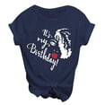 thumbnail image 1 of Pompotops T-Shirt d'Été à Manches Courtes Col Rond Imprimé Lettre pour Femmes, 1 of 5