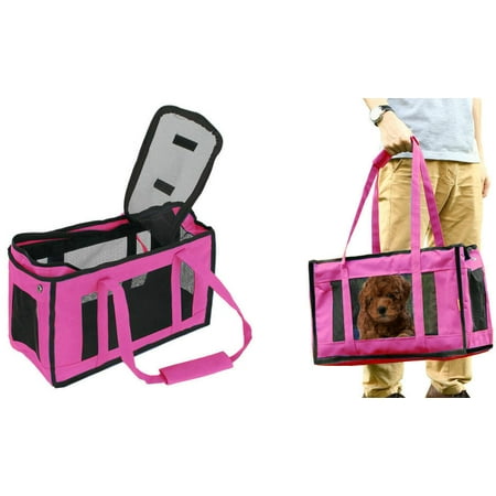 Pink Cozy Fabric Carrier Bag for Dogs and Cats