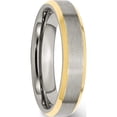 thumbnail image 4 of Stainless Steel Brushed/Polished Yellow Ip-Plated 5mm Beveled Edge Band (Size 8) Made In China sr145-8, 4 of 5