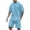 Blue, variant on VBTAPA Mens Short Sets 2 Piece Outfits Basic Solid Casual Tracksuit Short Sleeve Drop Shoulder T-shirt and Shorts Loose Workout Set Comfy Jogging Suit Blue XXXL
