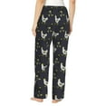 thumbnail image 3 of Naloa Cartoon Rooster Print Women’s Ultra-Soft Comfy Pajama Lounge Pants with Pockets & Drawstring, 3 of 8