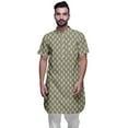 thumbnail image 1 of Atasi Printed Kurta For Men Mandarin Collar Cotton Cambric Casual Kurta Shirt, 1 of 1