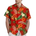 thumbnail image 2 of LTTVQM Men's Hawaiian Shirt Short Sleeve Tropical Casual Beach Button Down Pocket Shirts Floral Print Summer Vacation Stretch Lounge Tops Red 3XL, 2 of 5