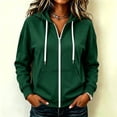 thumbnail image 2 of Sewkxo Womens Zip Up Hoodies Long Sleeve Fall Oversized Sweatshirts Y2K Jacket with Pockets 2026 Fashion Clothes,Dark Green M, 2 of 7