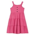 thumbnail image 3 of JoyHoop Toddler Girl Summer Dresses Casual Sleeveless Button Down Swing Flowy Tiered Midi Sundress, 3 of 7