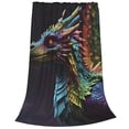 thumbnail image 2 of Pofeuu Dragon with Colorful Tail Print Ultra-Soft Micro Fleece Blanket,for Bed Or Sofa,All Season Throw Blankets Flannel Blanket-80"x60", 2 of 7