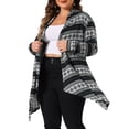 thumbnail image 4 of Agnes Orinda Plus Size Front Open Cardigan for Women Lightweight Boho Striped Long Cardigans Sweaters 1X Black, 4 of 6