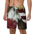 thumbnail image 1 of Balery Eagle With Hat And Roses Bañador para hombre, shorts de playa de secado rápido con entrepierna y forro de compresión-Medium, 1 of 6
