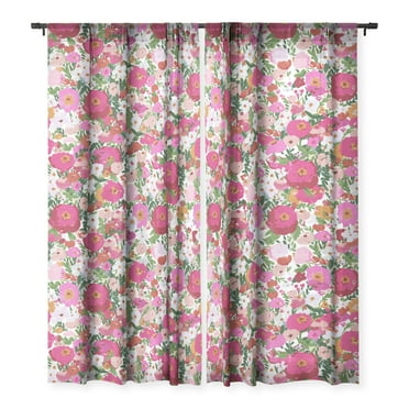 Society6 alison janssen Never too many flowers Single Panel Sheer Window Curtain 50" x 120"