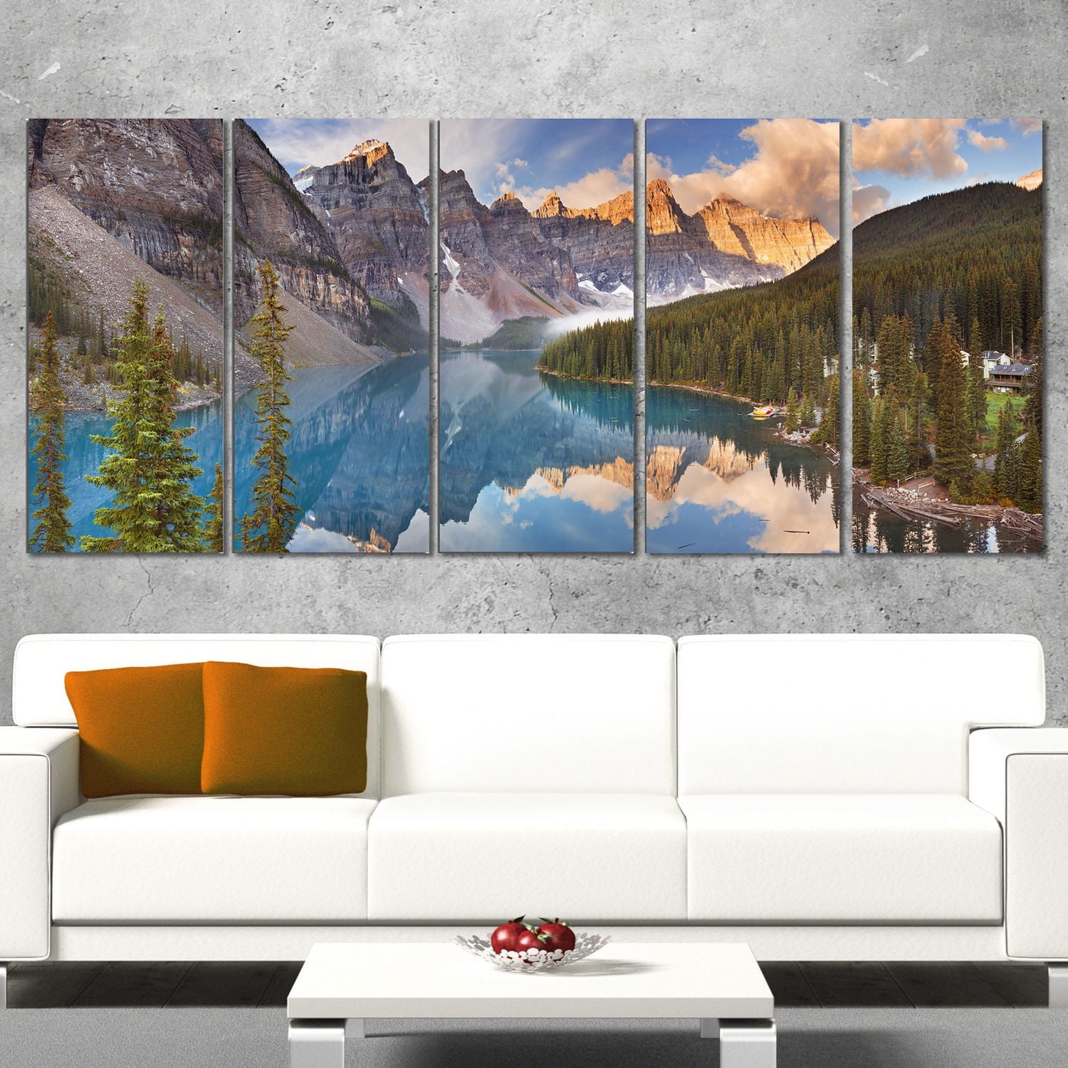 Design Art Moraine Lake in Banff Park Canada Landscape Art Canvas Print