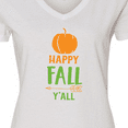 thumbnail image 4 of Inktastic Happy Fall Y'all, Pumpkin, Arrow, Fall, Autumn Women's V-Neck T-Shirt, 4 of 5