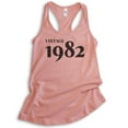 thumbnail image 1 of Vintage 1982 Tank Top, Ladies Racerback Tank Top, 40th Birthday Tank, Fortieth Birthday Tank, B-day Tank, Desert Pink, Small, 1 of 3