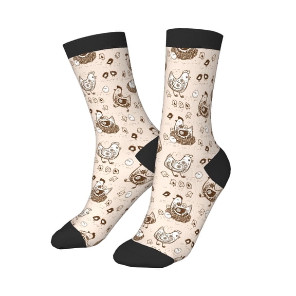 Kids Girls Boys Socks - Cartoon Cute Chicken Eggs Comfort Breathable Crew Socks for Boys Girls Kids, Soft Athletic Running Socks for Boys Socks 6-10 Years Old