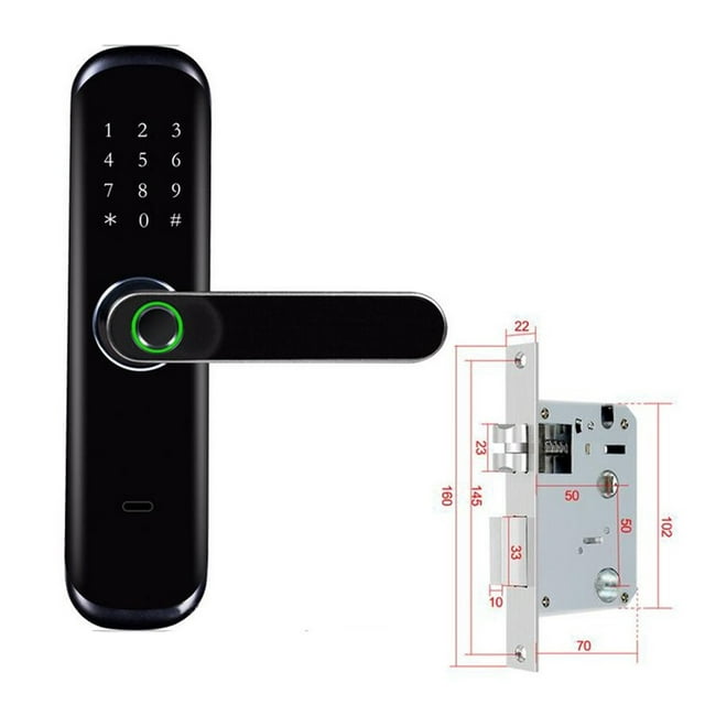 Smart Lock Fingerprint Control,Access for Wooden/Metal Door Card/Temporary Passcode/Anti-Peep Keypad