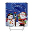 thumbnail image 2 of 4 Piece Bathroom Set, Christmas Printed Shower Curtain and Bath Mat Set with Non-Slip Rug, Toilet Lid Cover Modern Waterproof Shower Curtain Set, 2 of 7