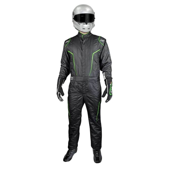 K1 RaceGear GT2 Suit - Black, FLO Green - XL 60 20-GT2-NV-XL