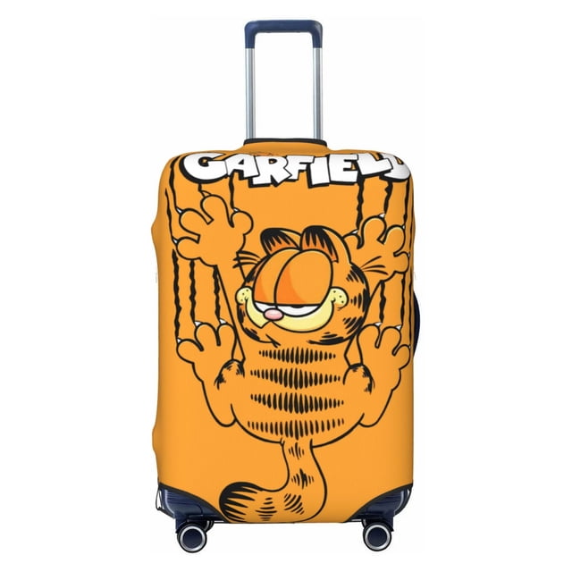 Cute Anime Cartoon Garfield Travel Suitcase Protective Cover Trunk Case Washable Elastic Luggage Cover Fits X-Large Suitcase Protector Baggage With Concealed Zipper Gifts