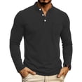 thumbnail image 2 of VgaVtl Men Long Sleeve T Shirts for Men Fall Winter Cotton Button Vintage with Pocket Black Henley Mens Tops Casual, 2 of 8