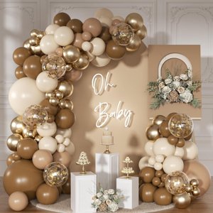 Dusty Blue Balloon Arch Kit Light Blue White Balloon Garland Kit Brown