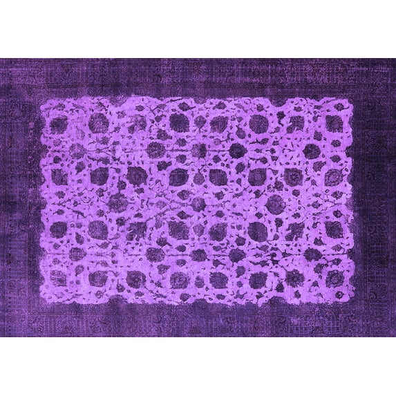 Ahgly Company Indoor Rectangle Oriental Purple Industrial Area Rugs, 4' x 6'
