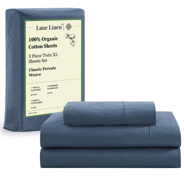 Juego de sábanas LANE LINEN 100% algodón orgánico mercerizado Twin XL