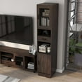 thumbnail image 6 of Furniture of America Jax Wood Multimedia Storage Tower Cabinet in Vintage Walnut, 6 of 13