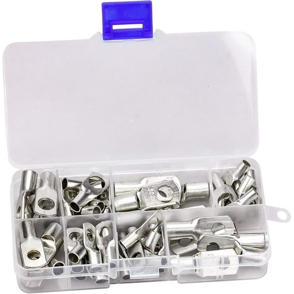 (Gift Of K) 60 PCS Electrical Lugs Hole Bolt Tinned Copper Crimp Ring Terminals S456
