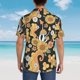 thumbnail image 4 of Balery Mushrooms Honeycomb Camisas hawaianas de manga corta para hombre, camisas playeras de corte holgado, camisas de vacaciones con botones,X-Large, 4 of 7