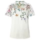 thumbnail image 4 of Fiudx Ofertas Flash Del Día Solo En Línea Mujer Estampado Cuello Redondo Encaje Ahuecado Manga Corta Pulóver Blusa Camiseta Tops, 4 of 5