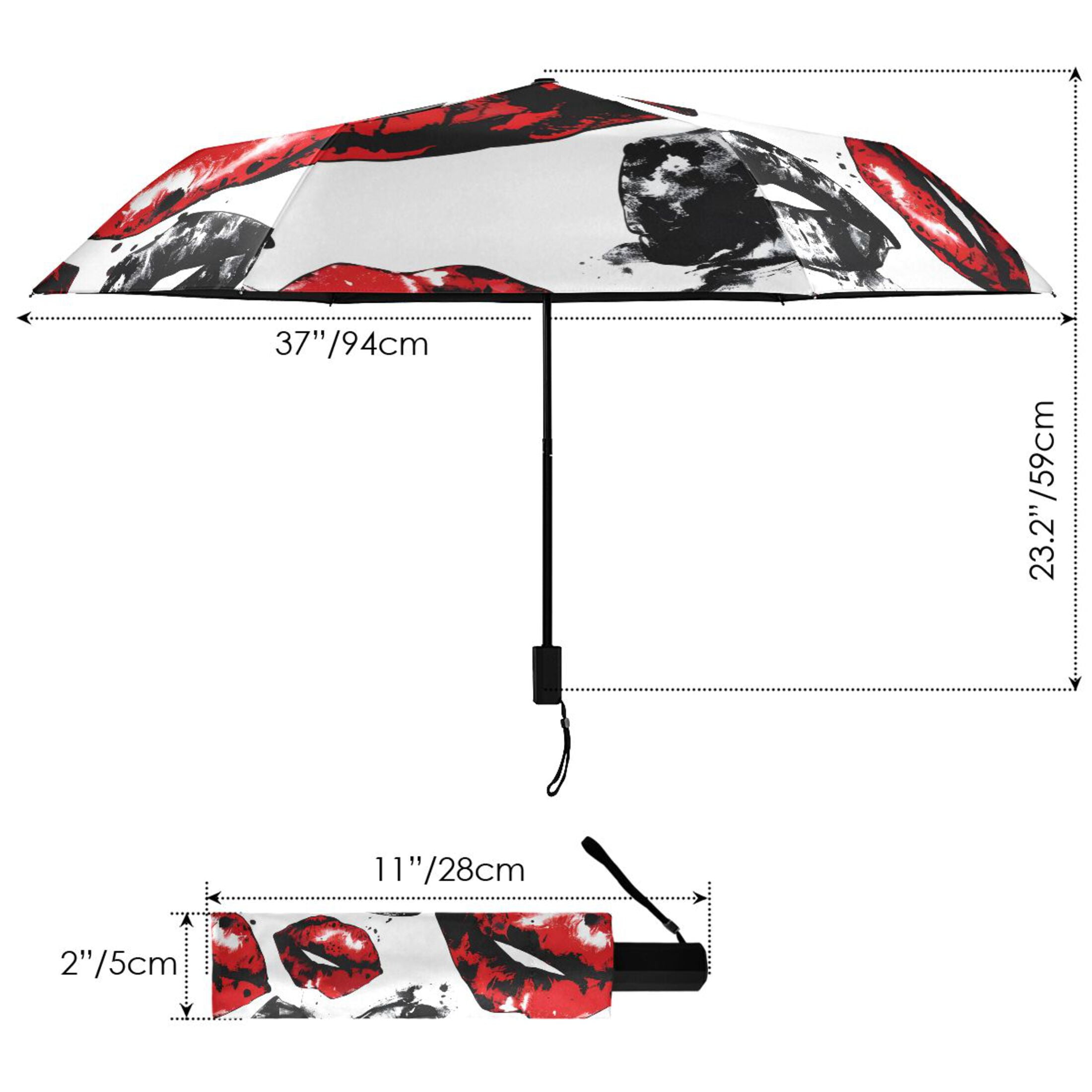 Erogenous Lip Compact Sun Umbrella Windproof Travel Umbrellas for Rain Strong Portable UV Protection