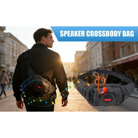 Miiottaa Convertible Backpacks with Speakers Bluetooths Fanny Pack for Parties/Festivals/Beach/Boats Rechargeable Slings Bag