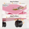 thumbnail image 3 of Ktaxon Nail Desk and Chair Set, Manicure Table Storage Station with 4 Drawers, Lockable Wheels, Pink, 3 of 7