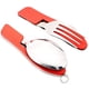 thumbnail image 3 of Cubiertos para acampar de acero inoxidable, 2 piezas Premium 3 en 1 Cubiertos plegables, Cubiertos plegables multifunción Cuchillo Tenedor Cuchara, para acampar, Picnic, Viajar (Rojo), 3 of 4