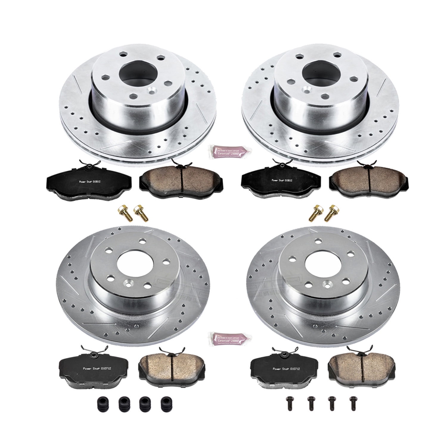 PowerStop Front and Rear Z23 Evolution Sport Carbon-Fiber Ceramic Brake Pad and Drilled & Slotted Rotor Kit Fits: LAND ROVER Select Models K6153