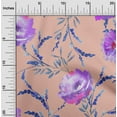 thumbnail image 1 of oneOone Organic Cotton Poplin Twill Fabric Watercolor Leaves & Peony Floral Print Sewing Fabric BTY 42 Inch Wide, 1 of 4