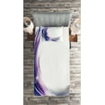 thumbnail image 2 of Ambesonne Abstract Quilted Coverlet 2 Pcs, Wave Like Ombre Dots, Twin Size, Purple Blue and White, 2 of 2