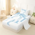 thumbnail image 2 of Erosebridal Blue Bowknot Twin Sheet Sets for Girls, Monogrammed I Bedding, 3pcs, 1 Flat Sheet, 1 Fitted Sheet and 1 Pillowcase, 2 of 5