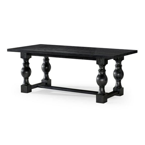 Maven Lane Leon Traditional Wooden Dining Table in Antiqued Black Finish
