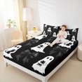 thumbnail image 4 of Manfei Cute Ghost Twin Sheet Sets,Halloween Theme Twin Fitted Sheet,Black Bowtie Bow Flat Sheet For Girls Boys,Luxury Bedroom Decor,3-Piece, 4 of 7