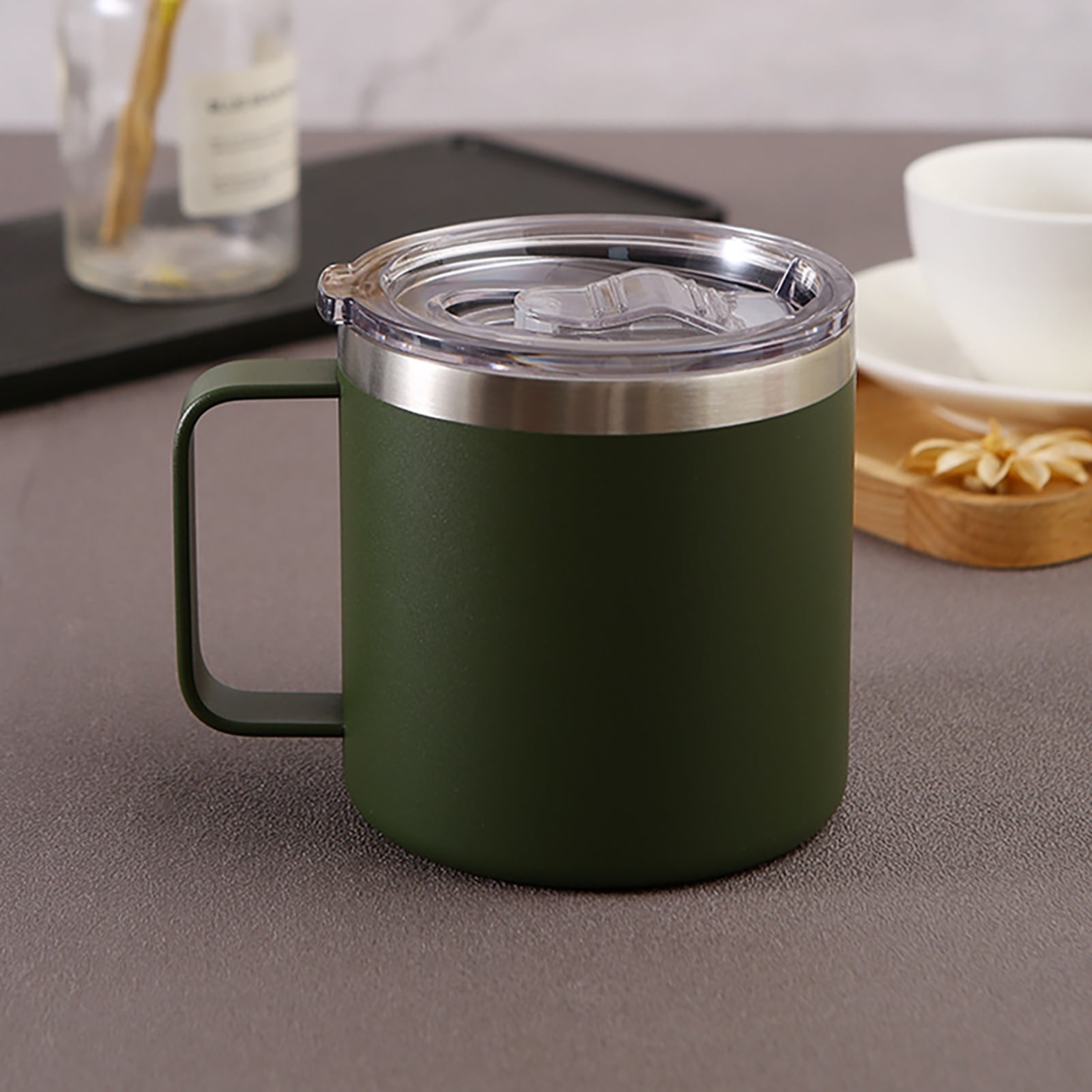 450ml Coffee Mug 304 Stainless Steel Double-layer Thermal Water Bottle Leak- proof Anti-scalding Drinkware for Office Travel - AliExpress