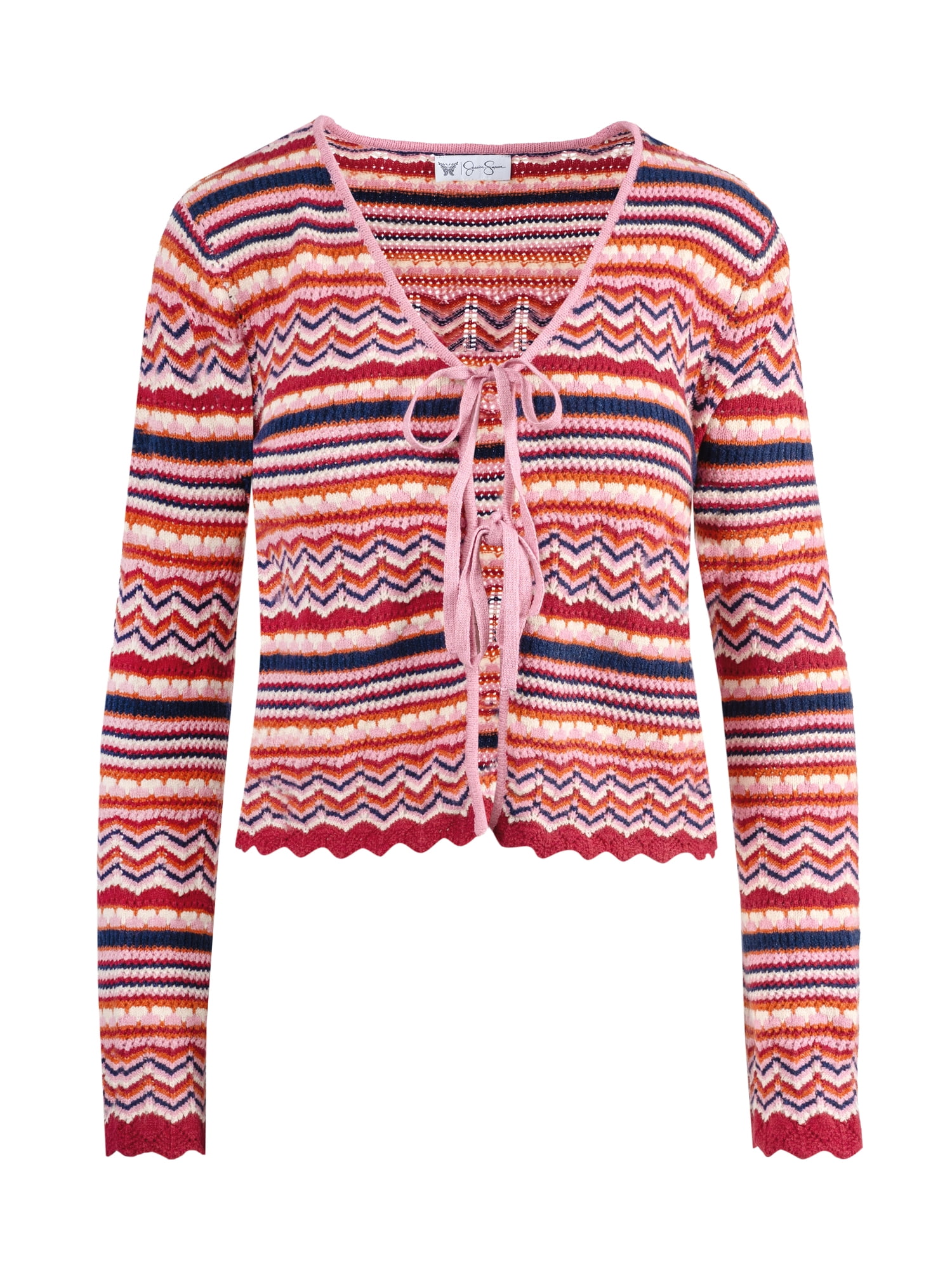 Jessica Simpson Women’s Alani Pointelle Cardigan Sweater, Lightweight, Sizes XS-XL