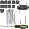 thumbnail image 4 of 100Pcs Garden Stakes Staples Sharp Landscape Staples 6×1 Inch Landscape Pins U Shaped Yard Ground Pins Multifunctional Yard Stakes Practical Sod Pins Stakes Turf Staples for Turf, 4 of 10