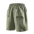 thumbnail image 6 of Men's Casual Sports Shorts with Elastic Waistband Zipper Pocket, Athletic Shorts, Quick Dry, Lightweight, Stretchy, Gym Workout, Running, Hiking, Daily Wear, Summer | AESTIVO,Army Green L, 6 of 8