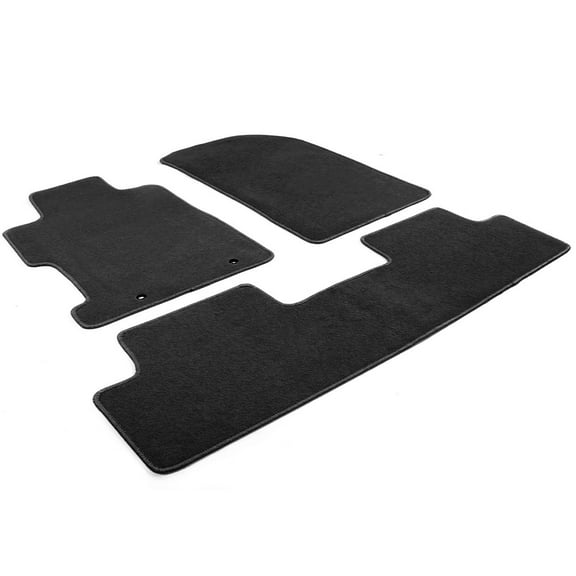 Ikon Motorsports Compatible with 06-11 Civic 2Dr 4Dr OE Factory Style Black Nylon Carpet Car Floor Mats Front Rear 3pcs 2006 2007 2008 2009 2010 2011