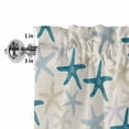 thumbnail image 5 of Kitchen Valances for Window, Blue Yellow Beige Sea Star on Linen Light Filtering Rod Pocket Valance Curtain, Summer Oceans Short Curtains Window Topper for Bedroom Bathroom Living Room 54x18in, 5 of 9